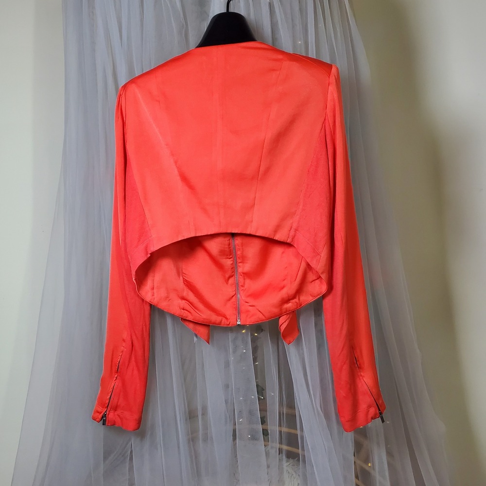 Bcbgmaxazria Bohemian Draped Jacket Full Zip Cruise Resortwear Orange Size‎  S - Picture 3 of 7